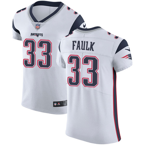 Nike Patriots #33 Kevin Faulk White Men's Stitched NFL Vapor Untouchable Elite Jersey - Click Image to Close